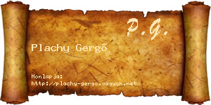 Plachy Gergő névjegykártya